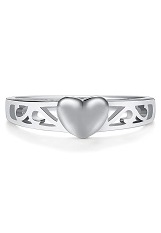 good-looking tiny heart band silver baby ring